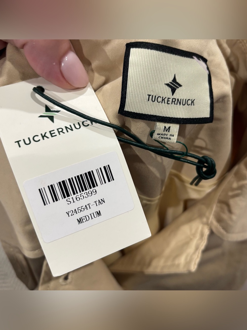 NWT Tuckernuck Khaki Drew Short Trench Coat Tan Medium Preppy Casual Boxy Cotton - Picture 14 of 16